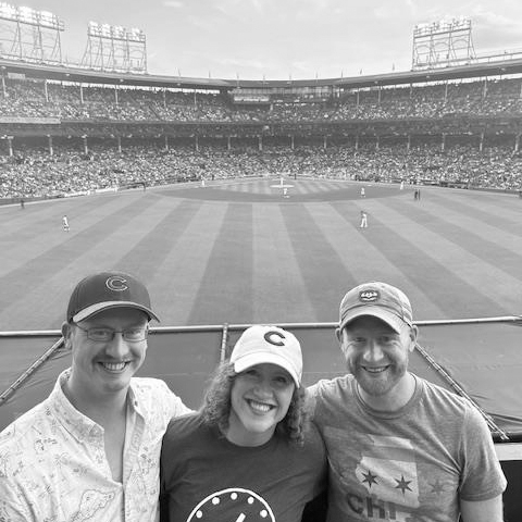 Mike Gorman at the Cubs game with family Chicago
